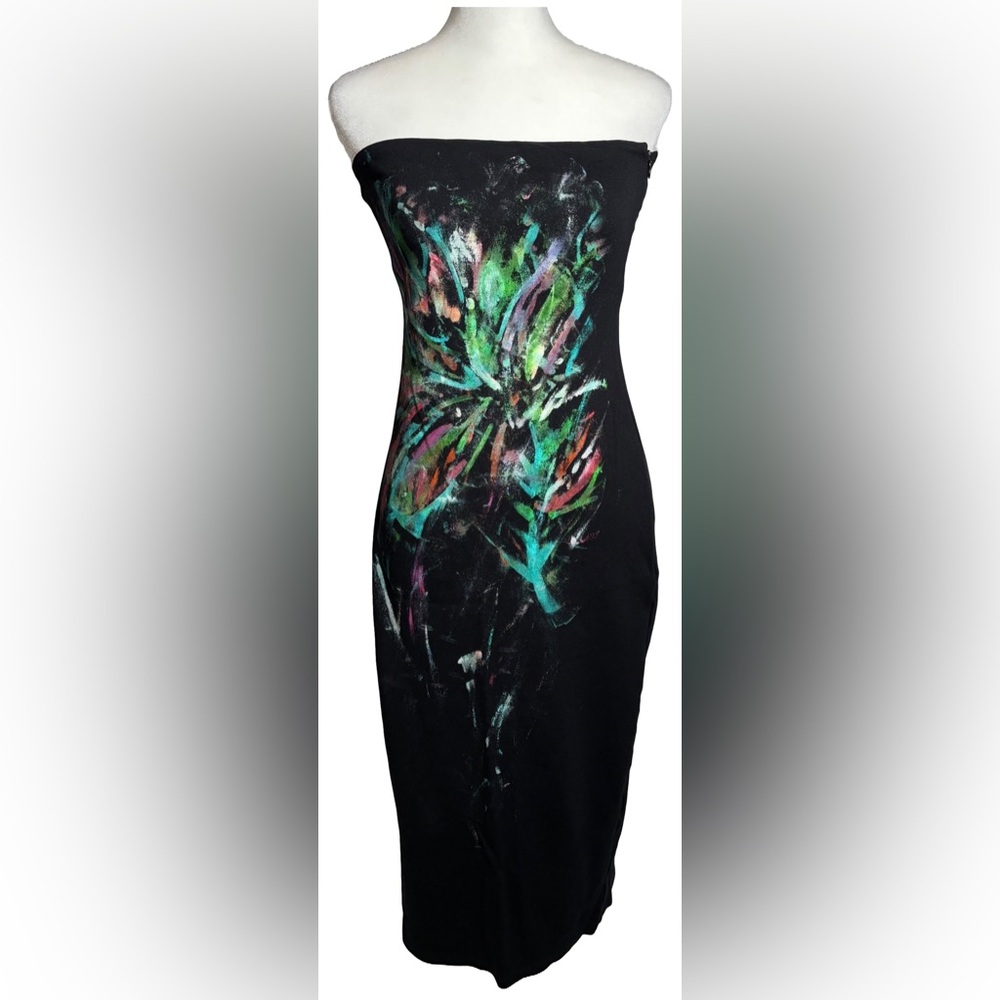 MarcellaModa XS Strapless Paint Splatter Dress